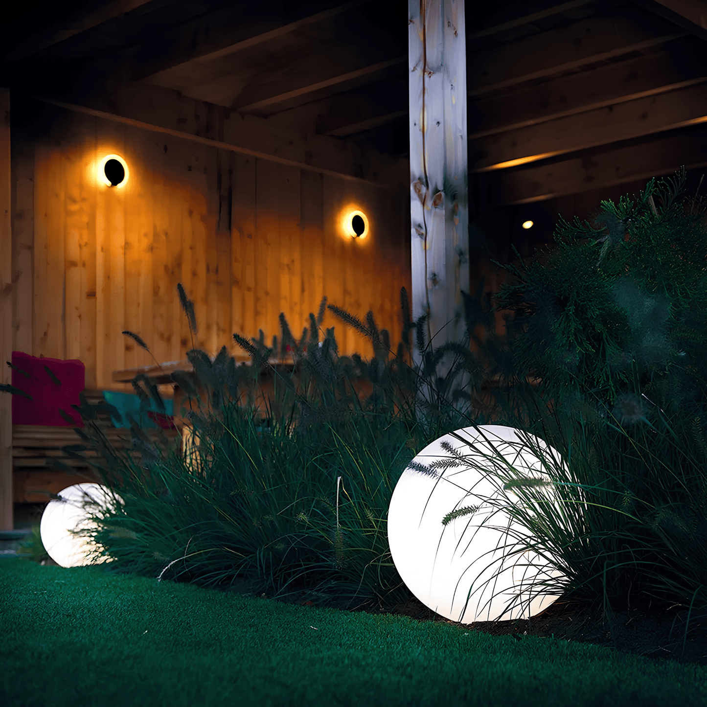 Designer garden ball lamp