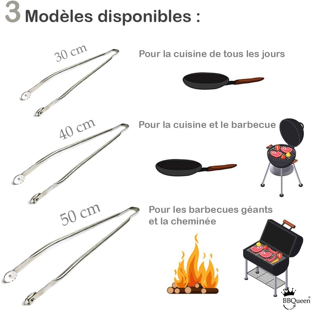 Pince à Barbecue INOX à Roulettes