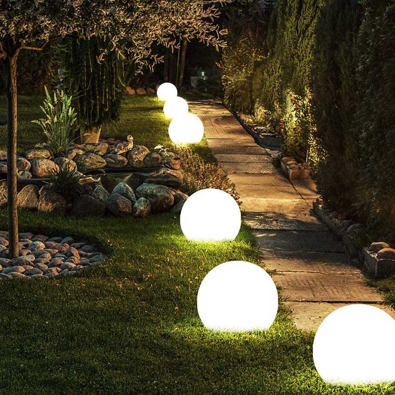 Designer garden ball lamp