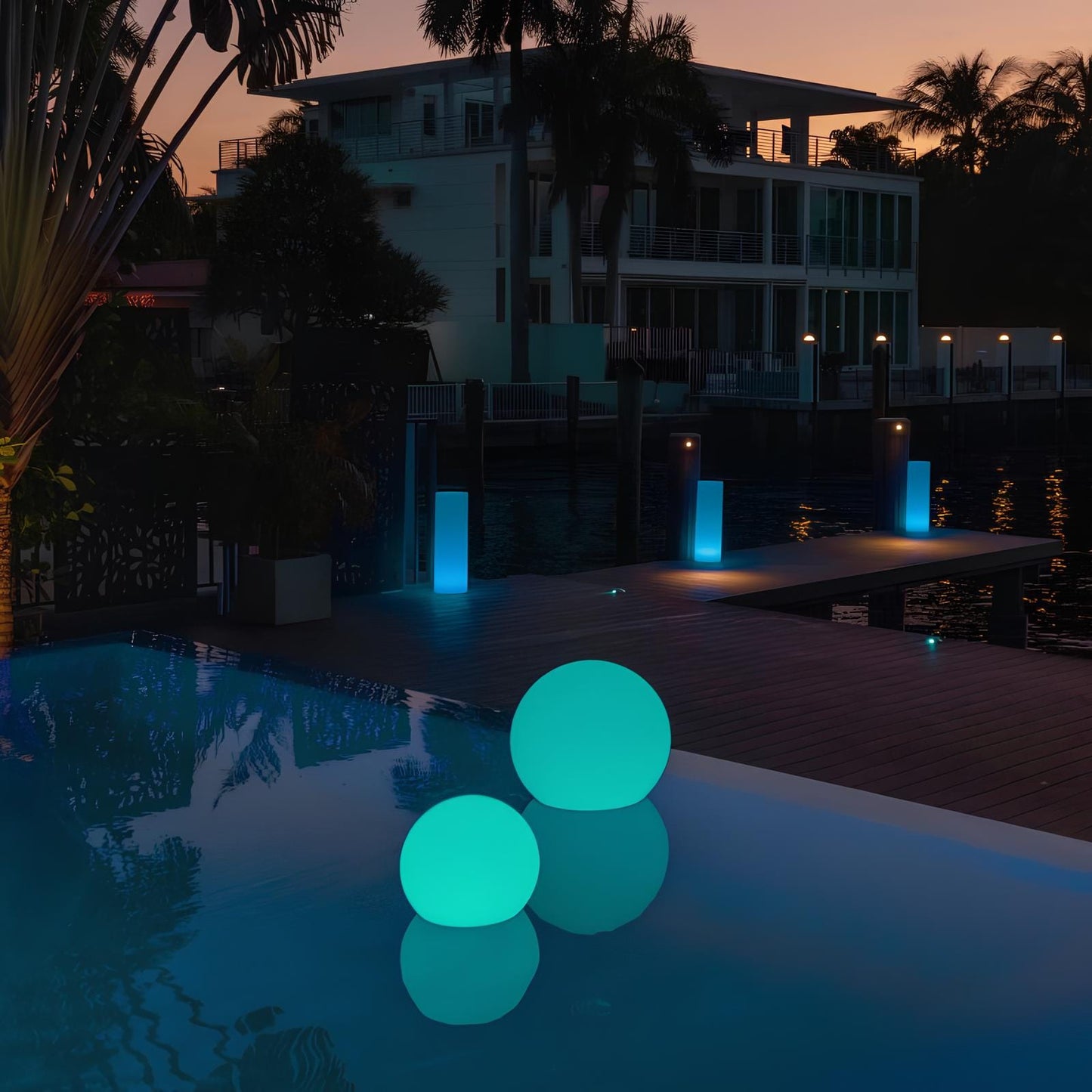 Designer garden ball lamp