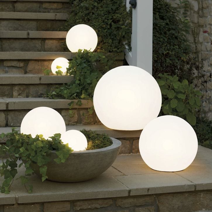 Designer garden ball lamp